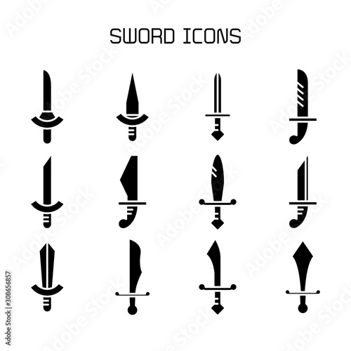 sword and rapier icons set