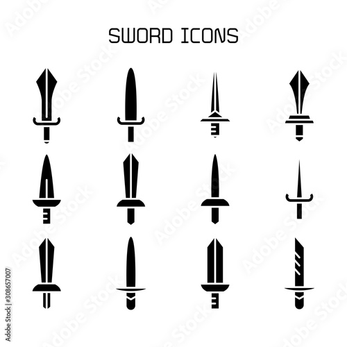 sword and rapier icons set