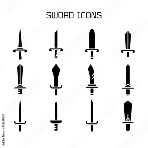 sword and rapier icons set