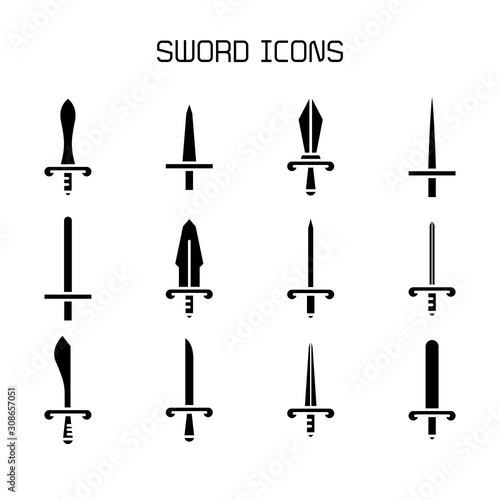 sword and rapier icons set