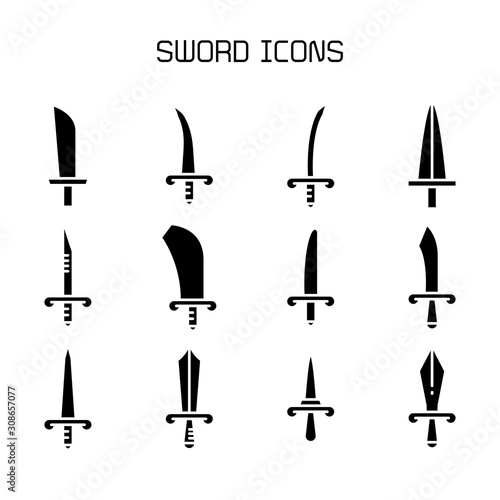 sword and rapier icons set