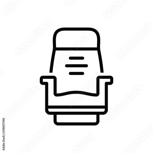 Black line icon for seat chair