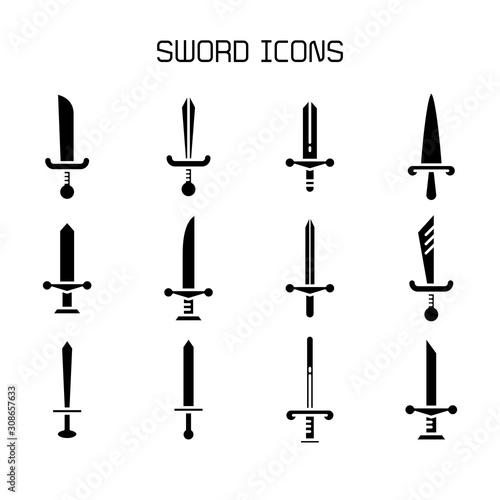 sword and rapier icons set