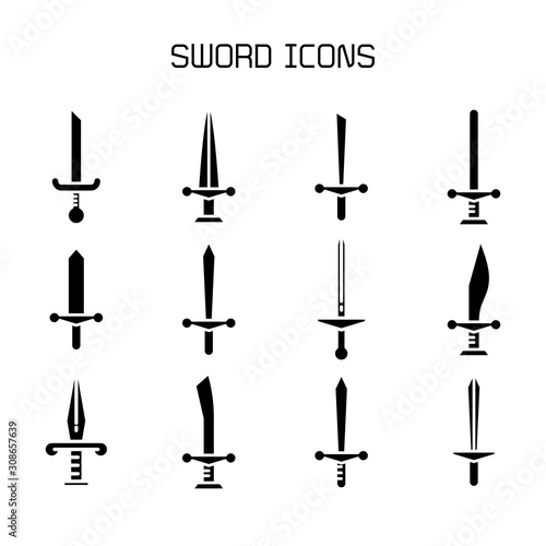 sword and rapier icons set