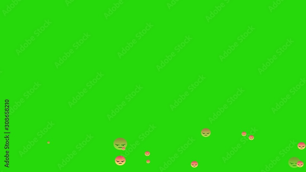 Angry button, react emotion icon animated on green screen when streaming or live stream. Social media icon mad, angry Facebook live style animation isolated on green color Angry button, react emotion icon animated on green screen when streaming or live stream. Social media icon mad, angry Facebook live style animation isolated on green color