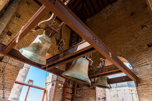 Fototapeta Bells in the belfry of Saint Ildephonse Church in Toledo, Spain