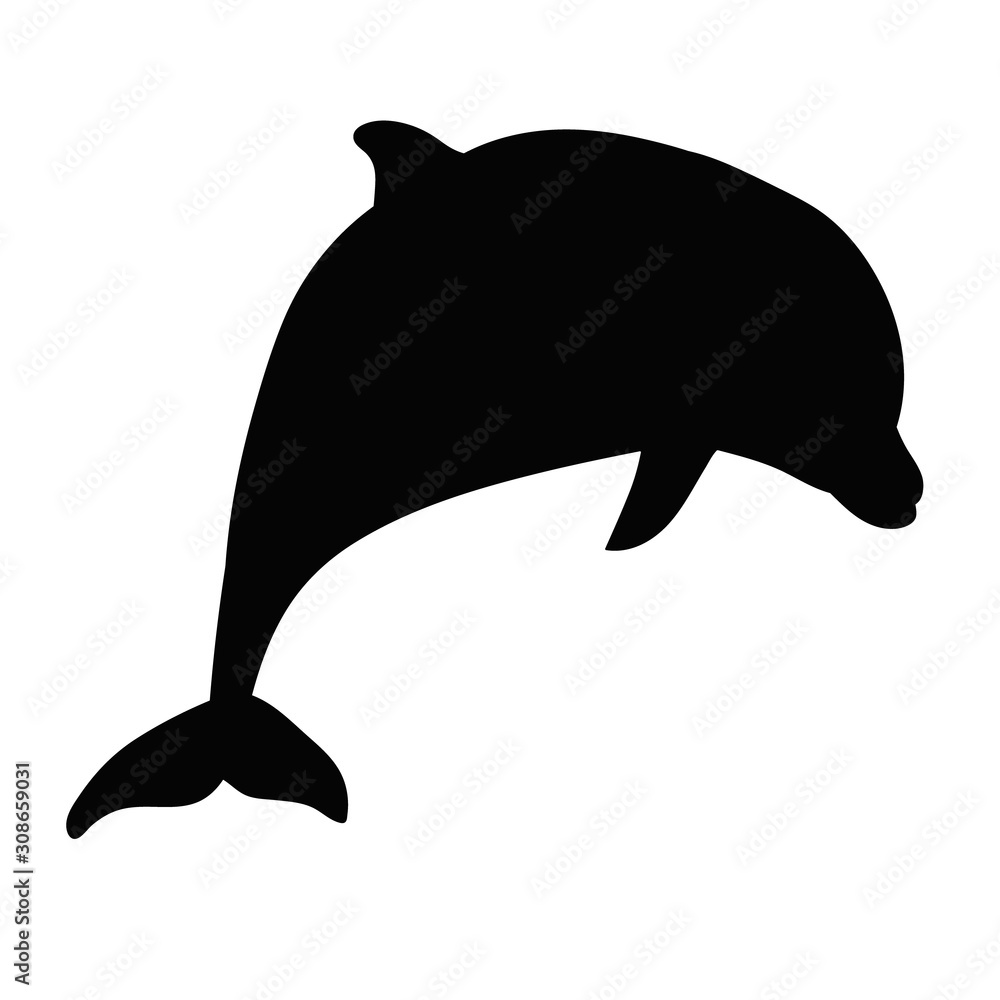 Fototapeta premium isolated, silhouette of a dolphin