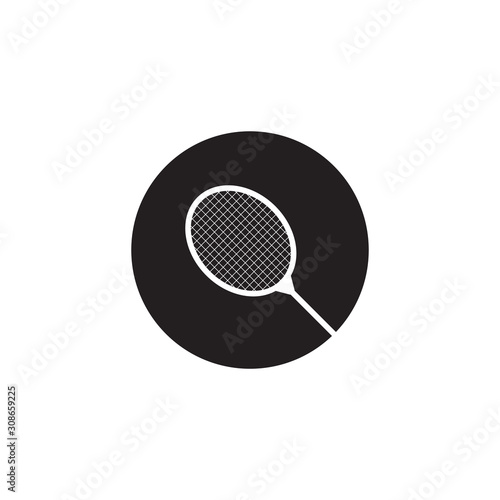 Racket badminton icon design template vector isolated
