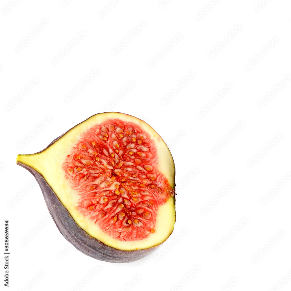Fresh fig fruits isolated on white background. Free space for text. Fresh fig fruits isolated on white background. Free space for text.