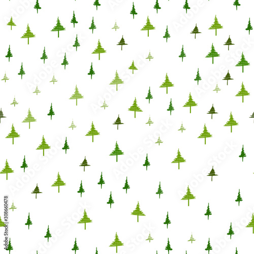 Christmas trees  seamless texture  for print  design and simply background New Year. isolated on white