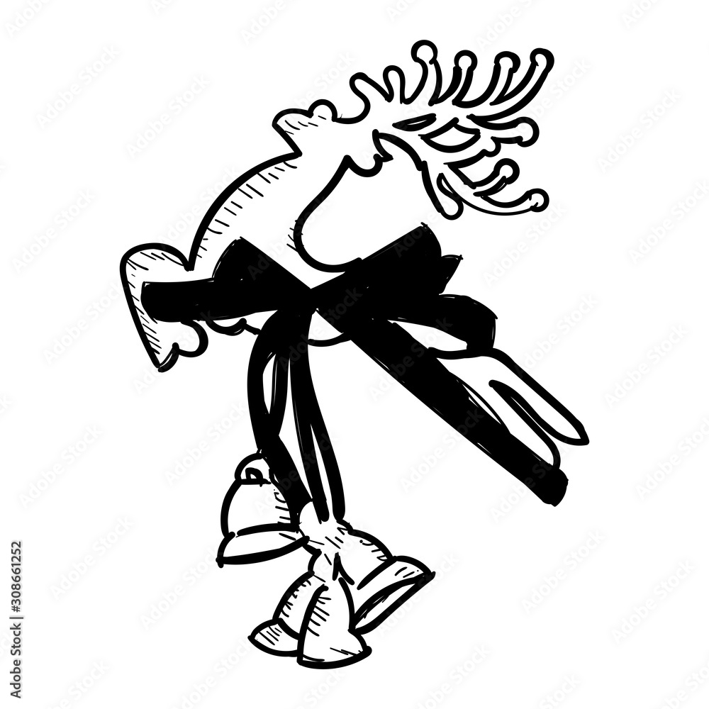 Illustration of Christmas Deer Cartoon Character Illustration of Christmas Deer Cartoon Character