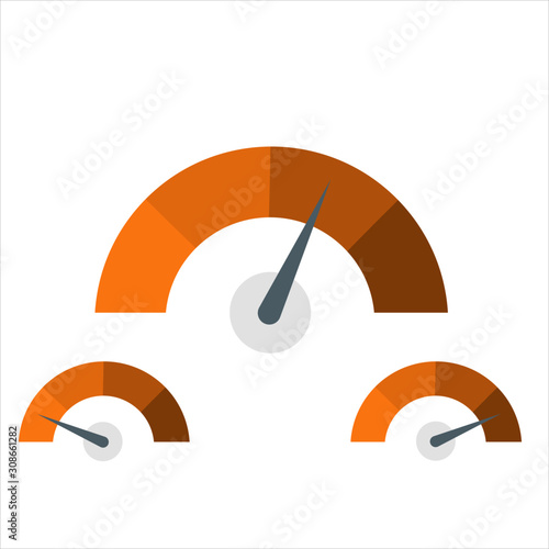 Feedback Speedometer, Customer Satisfaction Meter, Product Rating Icons - Vector Illustration Isolated On Transparent Background