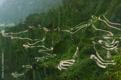 Mountains road in Tianmenshan nature park - China