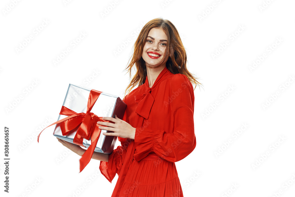 Fototapeta premium girl with gift