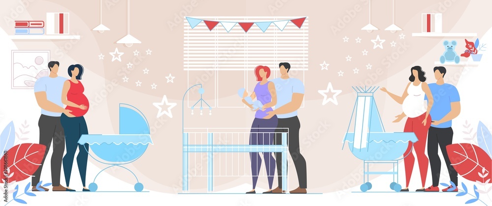 Mom Dad with Child, Pregnant Women, Lovely Family Mom Dad with Child, Pregnant Women, Lovely Family