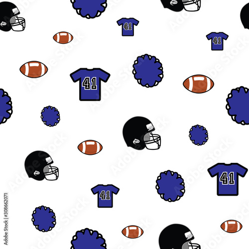 Football vector seamless pattern