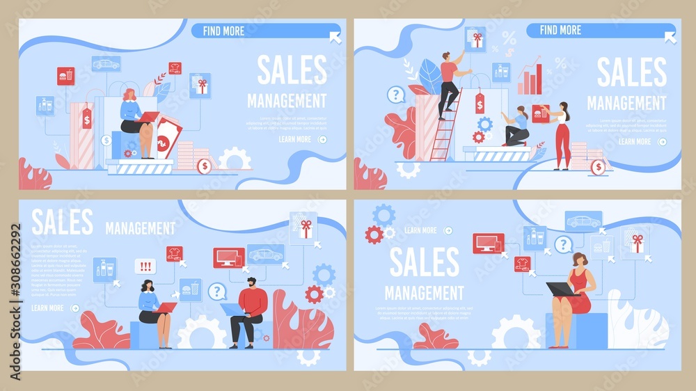 Effective Sales Management Design Landing Page Set Effective Sales Management Design Landing Page Set