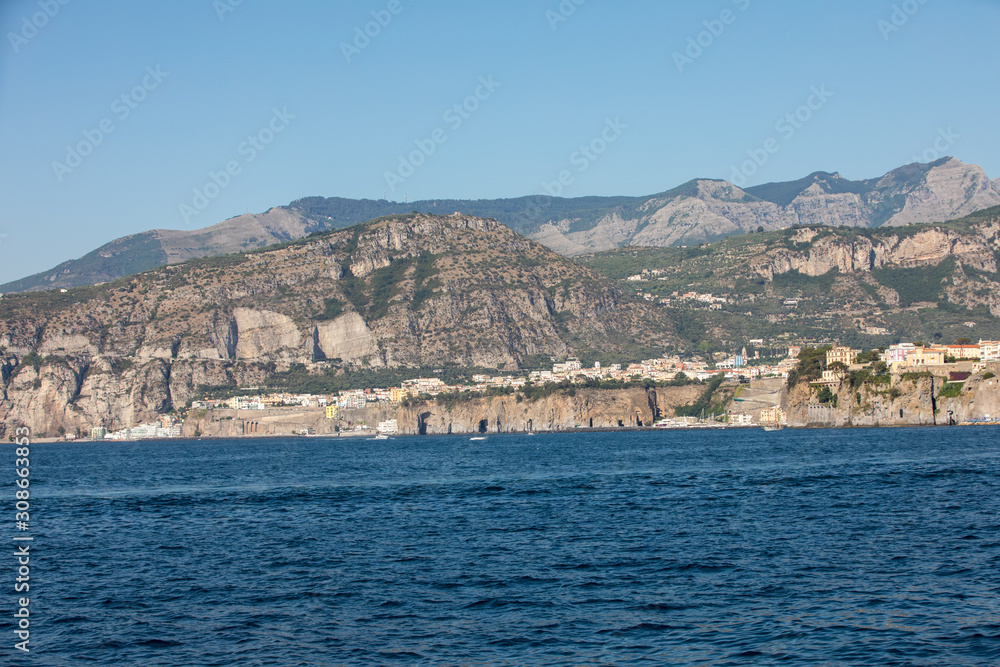 Town of Sorrento as seen from the water, Campania, Italy