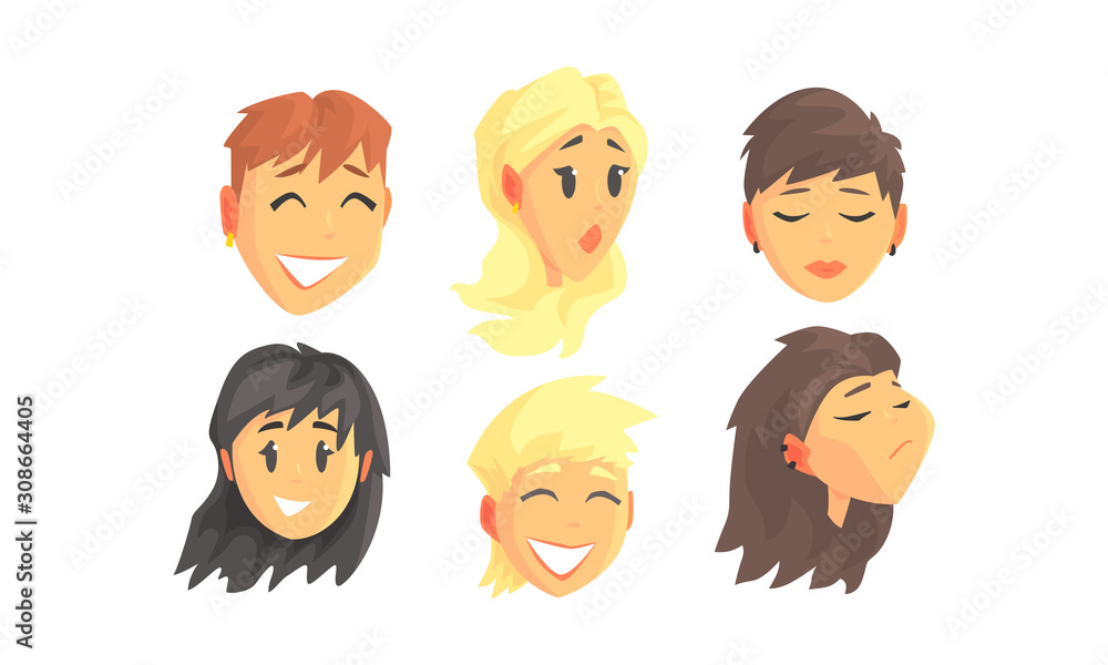 People Avatars Vector Set. Face Social View Concept People Avatars Vector Set. Face Social View Concept