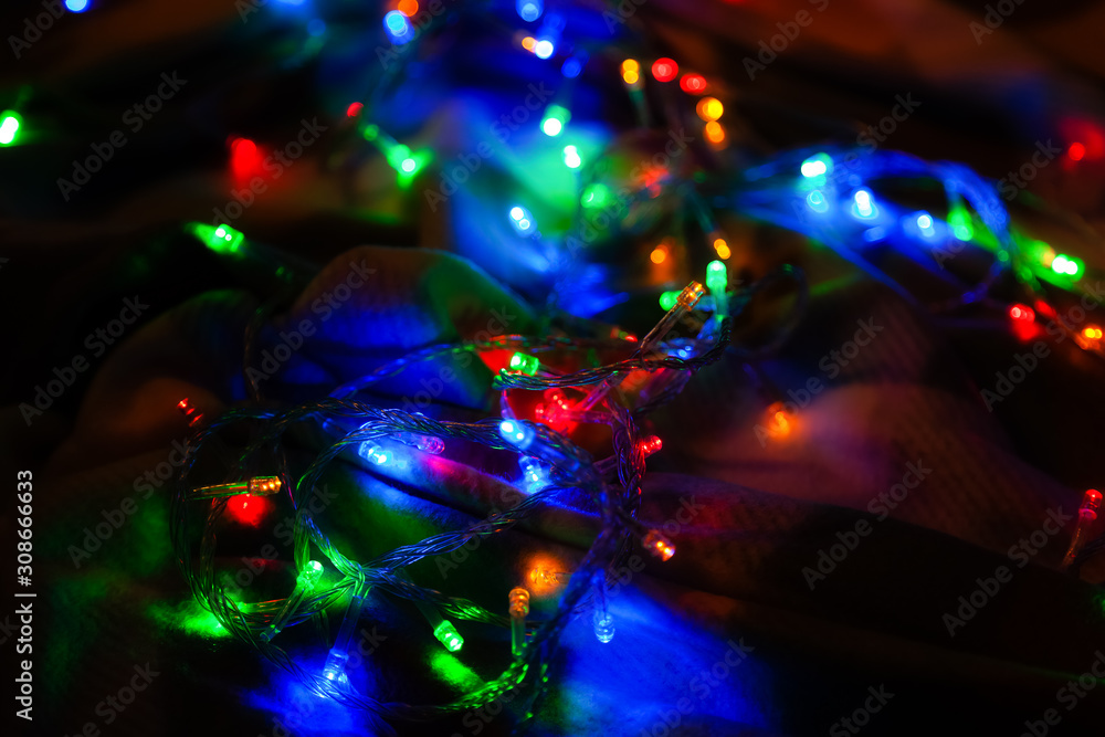 Colorful electric Christmas lights