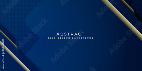 Dark Blue Gold Triangle Dot Line Modern Geometry Abstract Background Presentation Vector Illustration Presentation