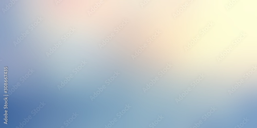 Winter sun on cold sky empty background. Yellow blue blurred gradient pattern. Defocused formless illustration.