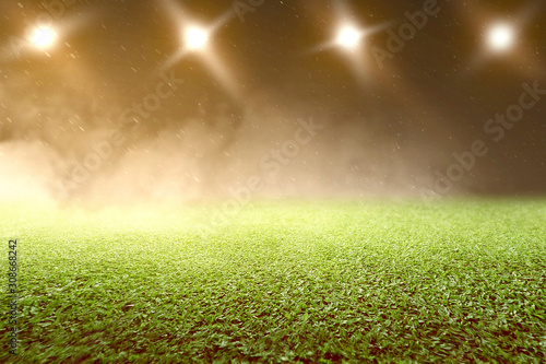 Green grass with spotlights