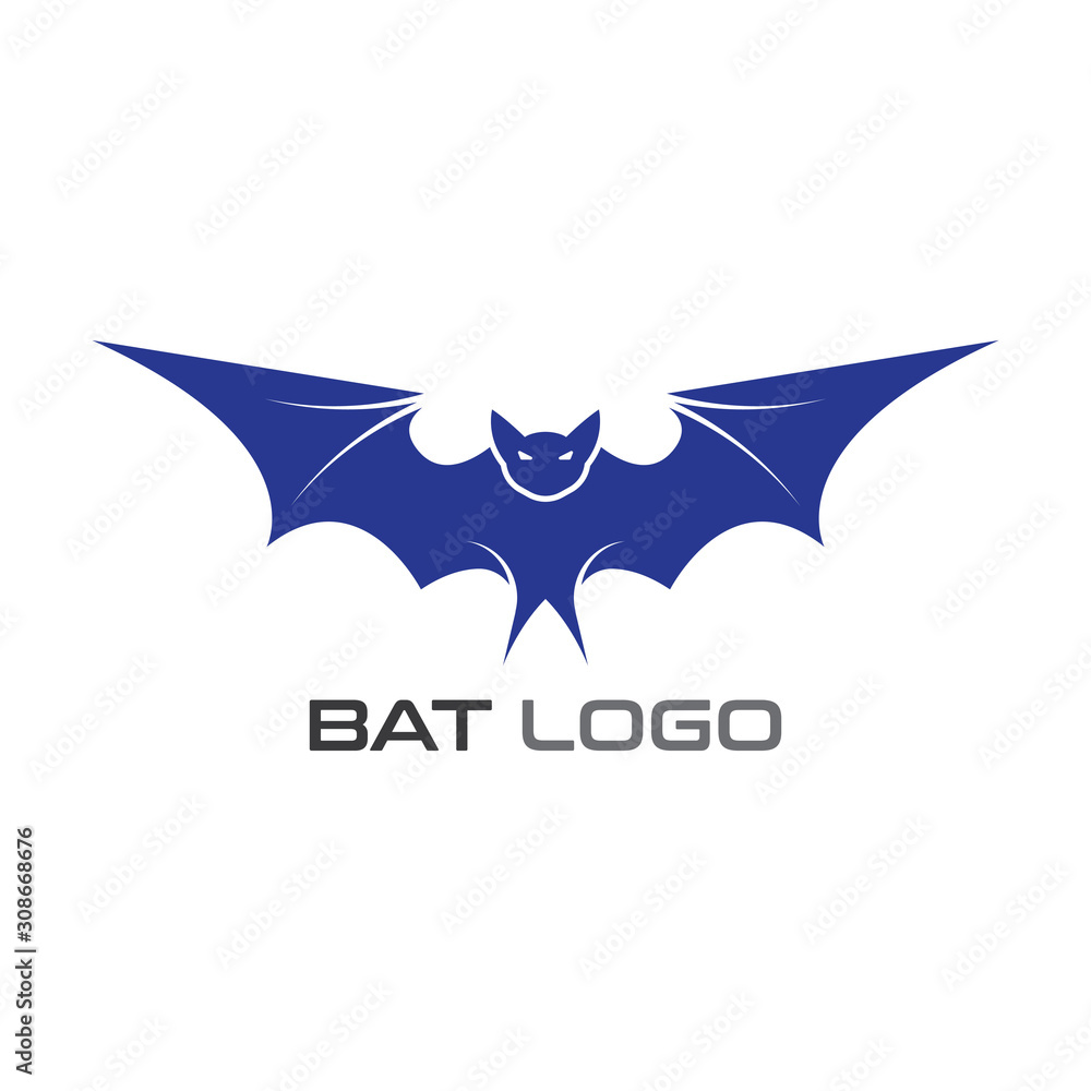 Obraz premium Bat open wings Logo concept elements icon template