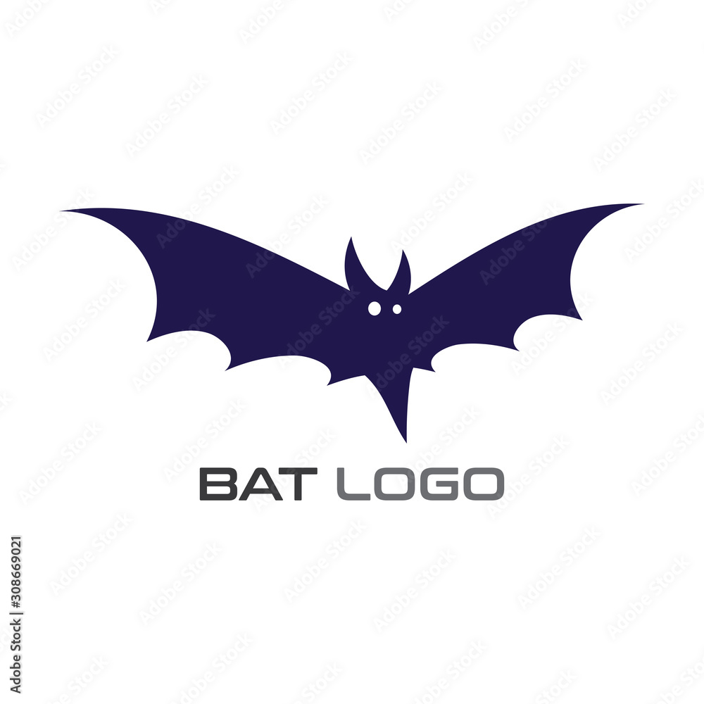 Obraz premium Bat open wings Logo concept elements icon template