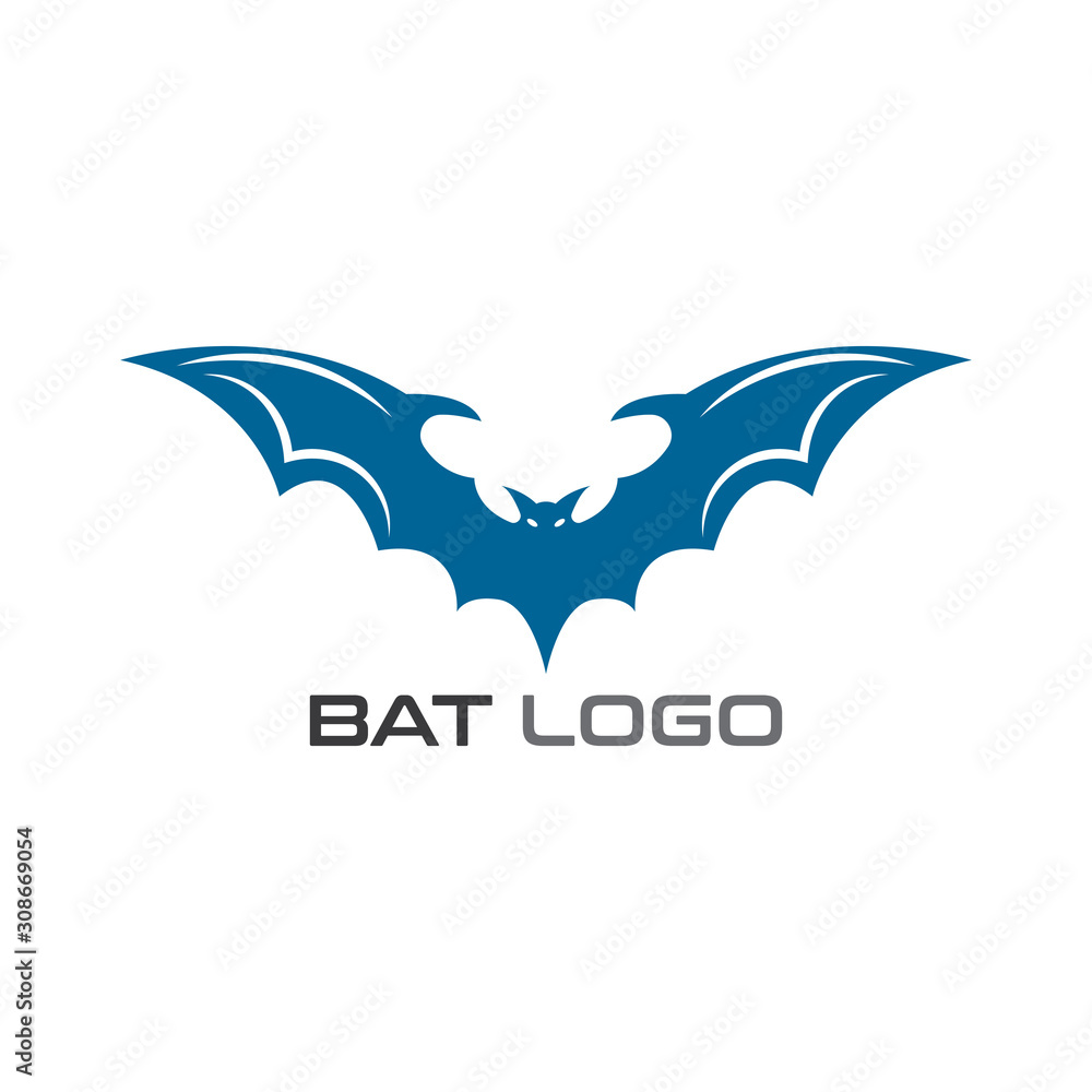 Fototapeta premium Bat open wings Logo concept elements icon template
