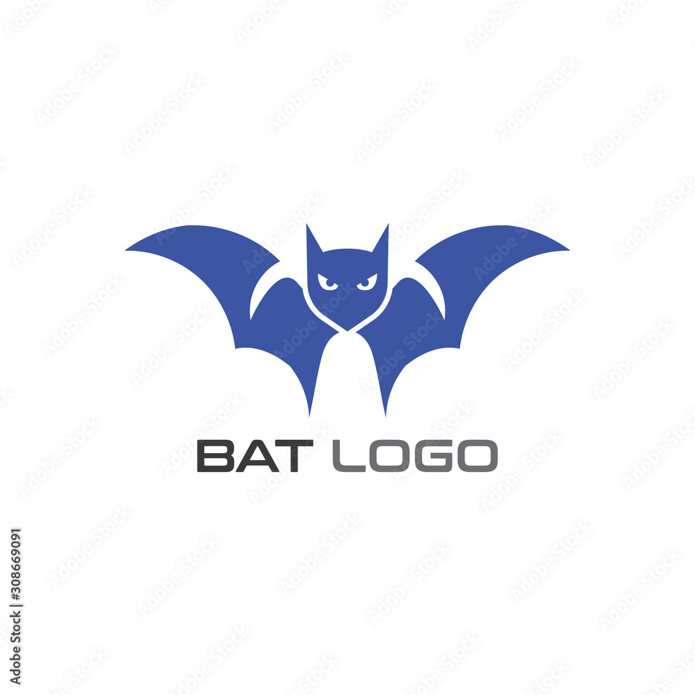 Obraz premium Bat open wings Logo concept elements icon template