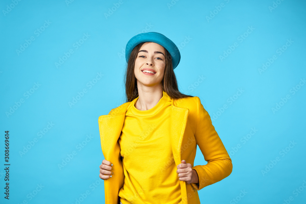 portrait of young woman in hat portrait of young woman in hat