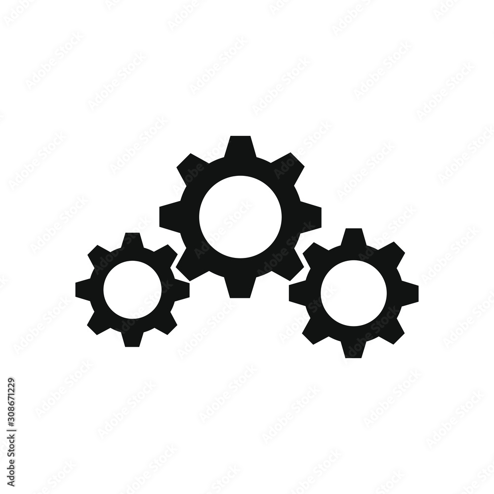 Gear icon. Settings icon. Isolated vector illustration. Gear icon. Settings icon. Isolated vector illustration.