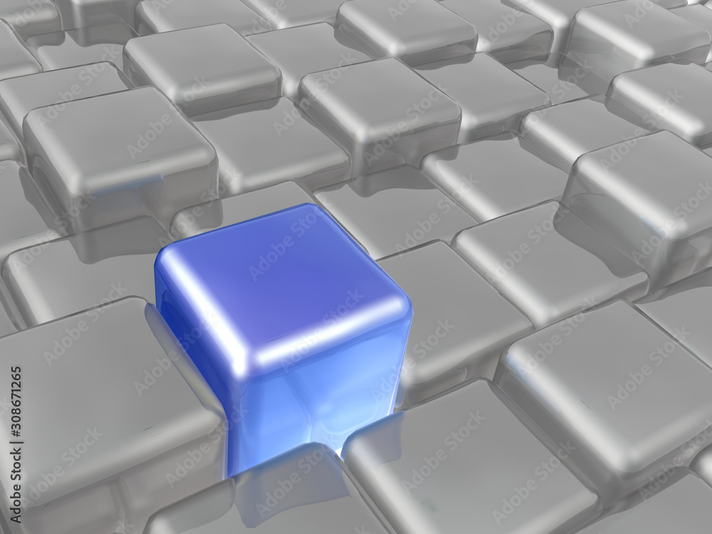 Obraz premium Blue and grey cubes