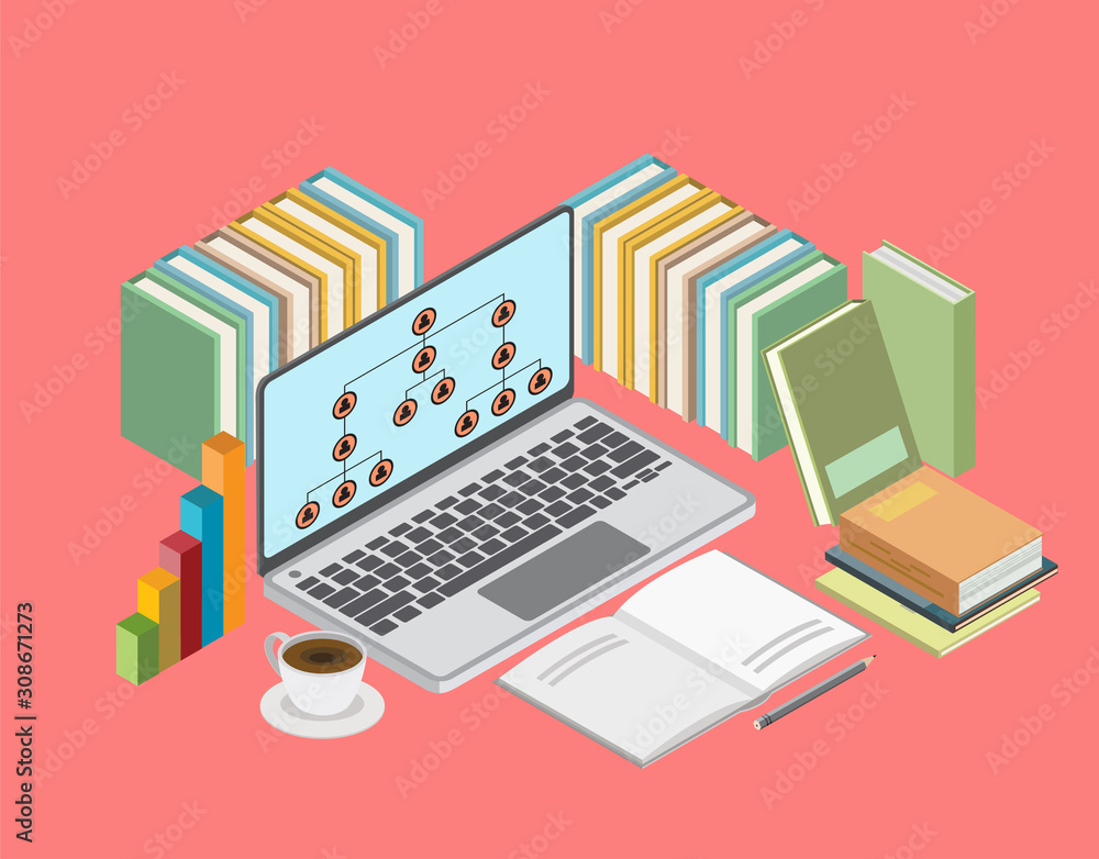 Isometric Business,Organization Chart Infographics, vector design Isometric Business,Organization Chart Infographics, vector design
