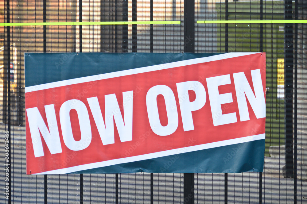 Fototapeta premium open now ouverture commerce horaire