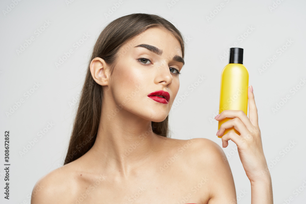 beautiful woman bare shoulders clean skin beautiful woman bare shoulders clean skin