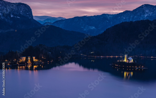 Lake Bled blue hour