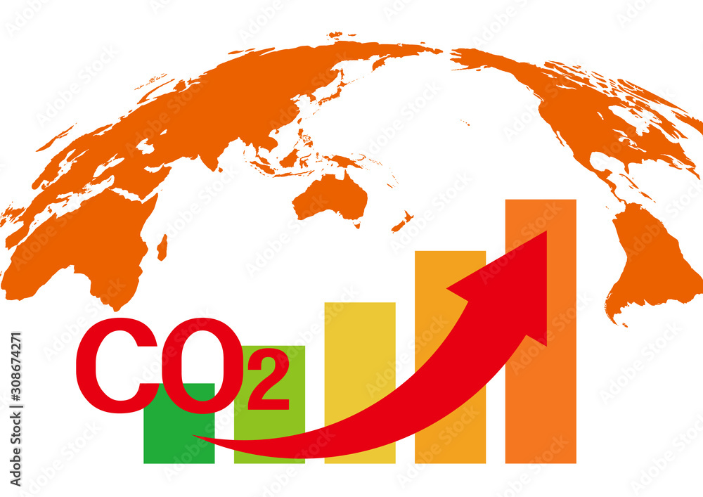 二酸化炭素増加による地球温暖化イラスト Stock Illustration Adobe Stock