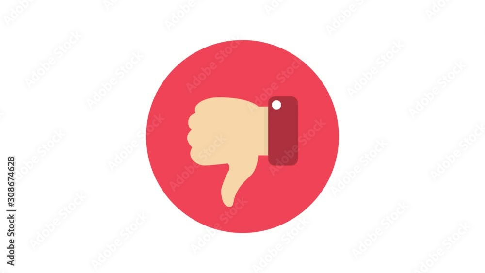 Dislike button. Loop animation. 4K resolution. Dislike button. Loop animation. 4K resolution.