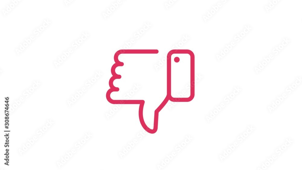 Dislike button. Loop animation. 4K resolution. Dislike button. Loop animation. 4K resolution.