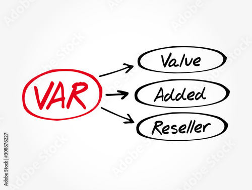 VAR - Value Added Reseller acronym, business concept background