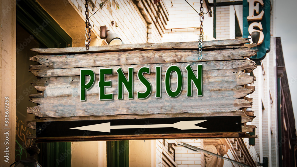Obraz premium Street Sign to Pension