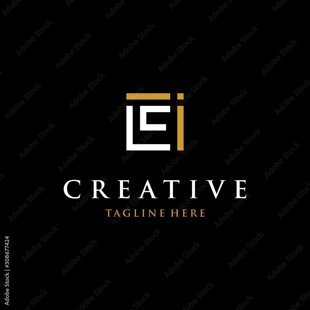 Letter Ei Square Monogram Creative Icon Logo Design Template Element Vector