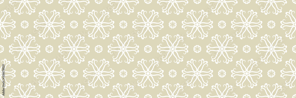 Floral seamless pattern. White on olive green background Floral seamless pattern. White on olive green background