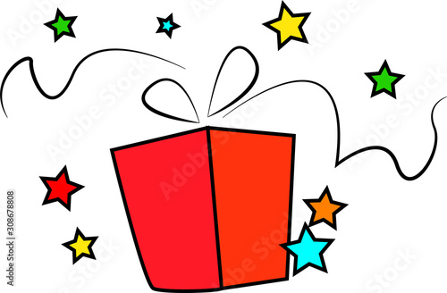 gift box with gifts for christmas