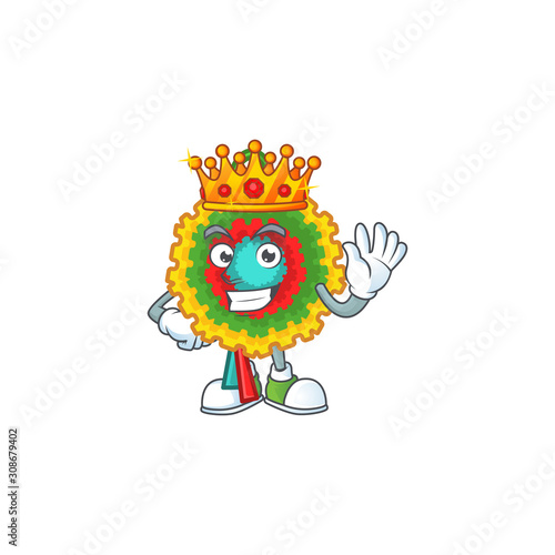 King of pinata on cartoon mascot style design