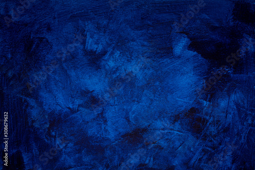 abstract dark blue grunge stucco wall backdrop © orinocoArt