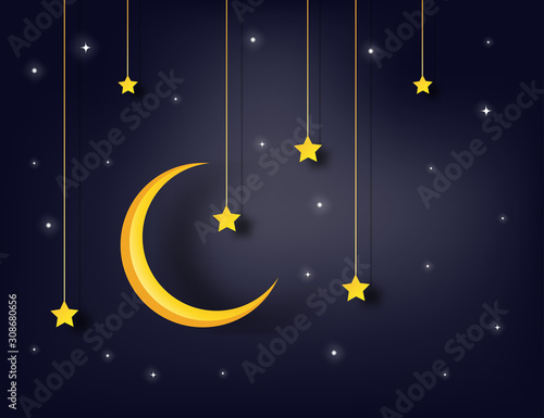 moon and stars