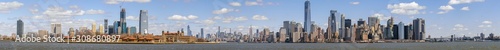 Panorama Scene of New york cityscape river side which location is lower manhattan Architecture and building with tourist concept